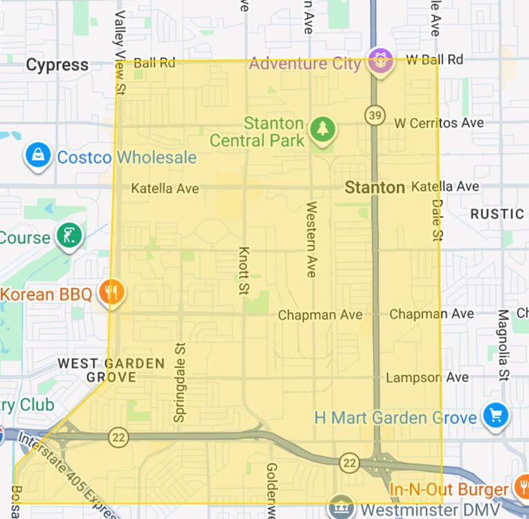 Mapa de zona de evacuaci贸n del area en riesgo Mapa-zona-evacuaci贸n-garden-grove-stanton